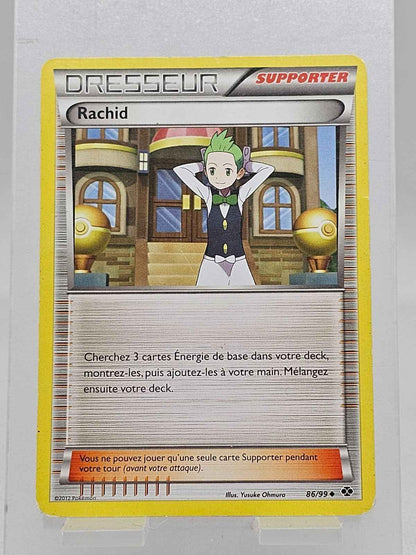 Carte Pokémon Rachid, Dresseur Supporter, Noir et Blanc, 2012, 86/99