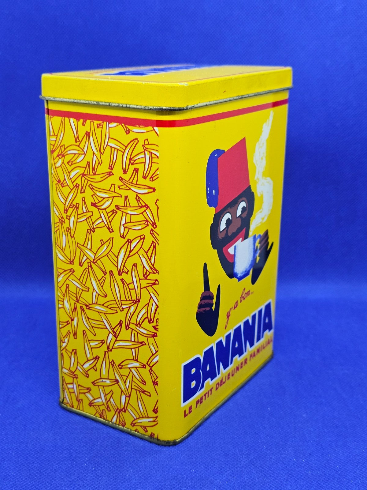Boîte Métal Banania Vintage Publicitaire Jaune Rangement Cuisine Déco Retro1