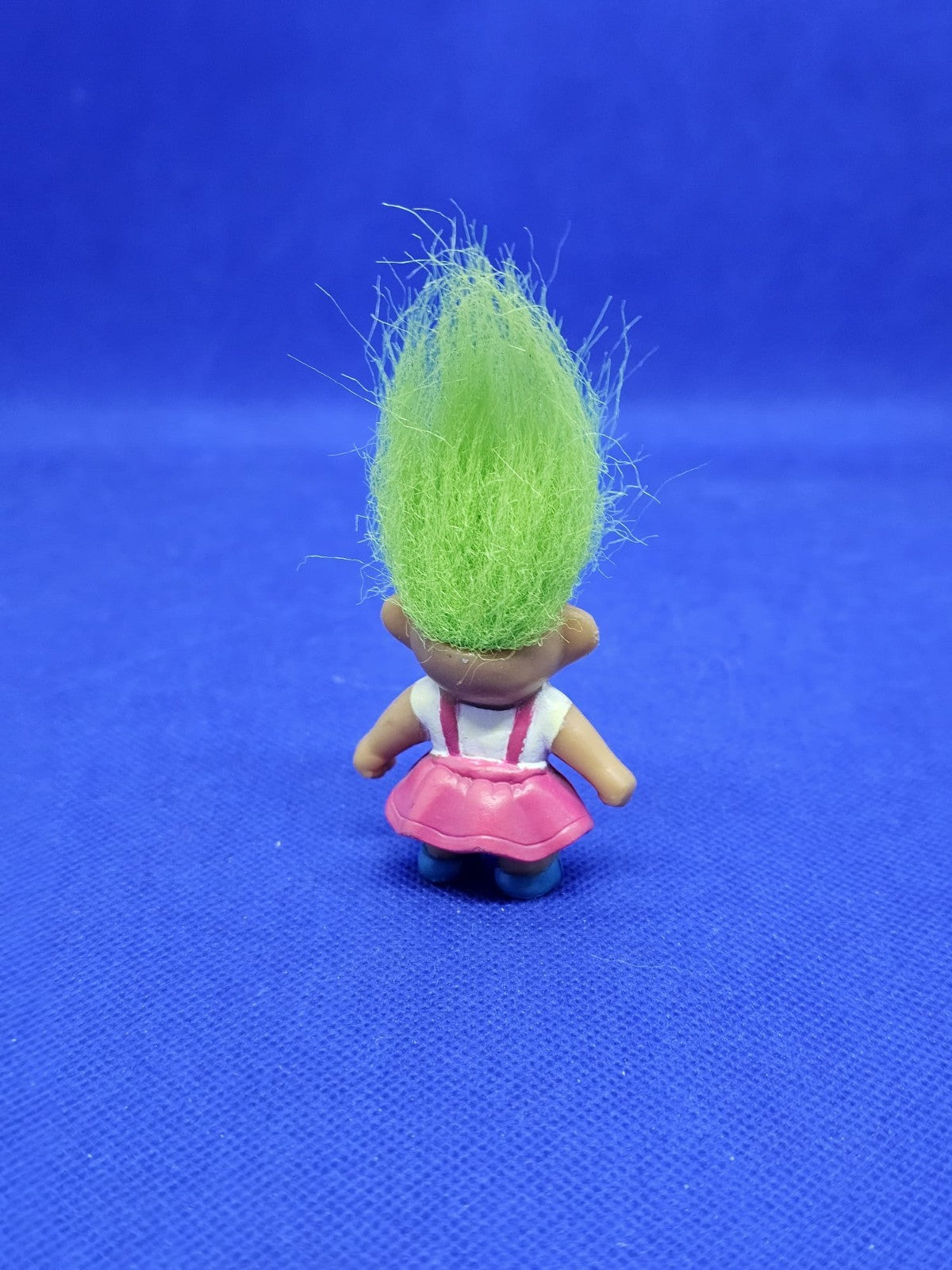 Mini Troll fille Soma cheveux verts robe rose vintage années 901