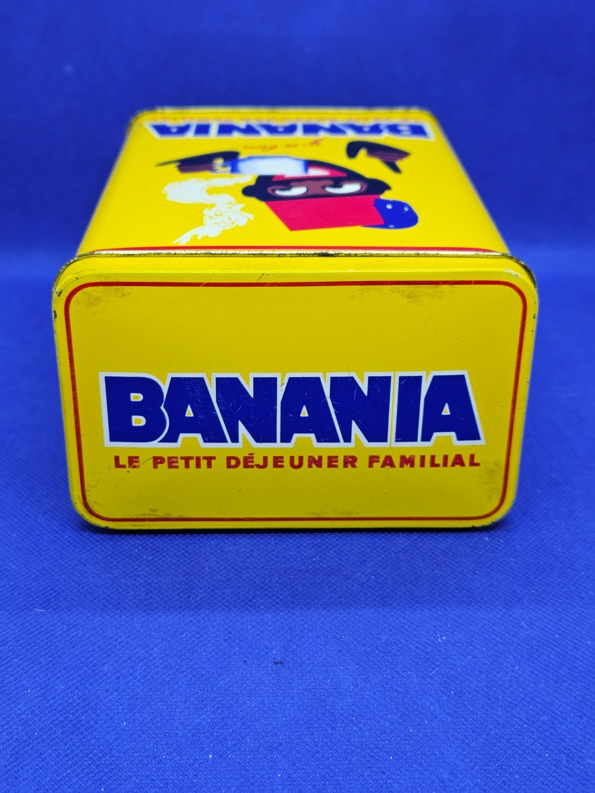 Boîte Métal Banania Vintage Publicitaire Jaune Rangement Cuisine Déco Retro3