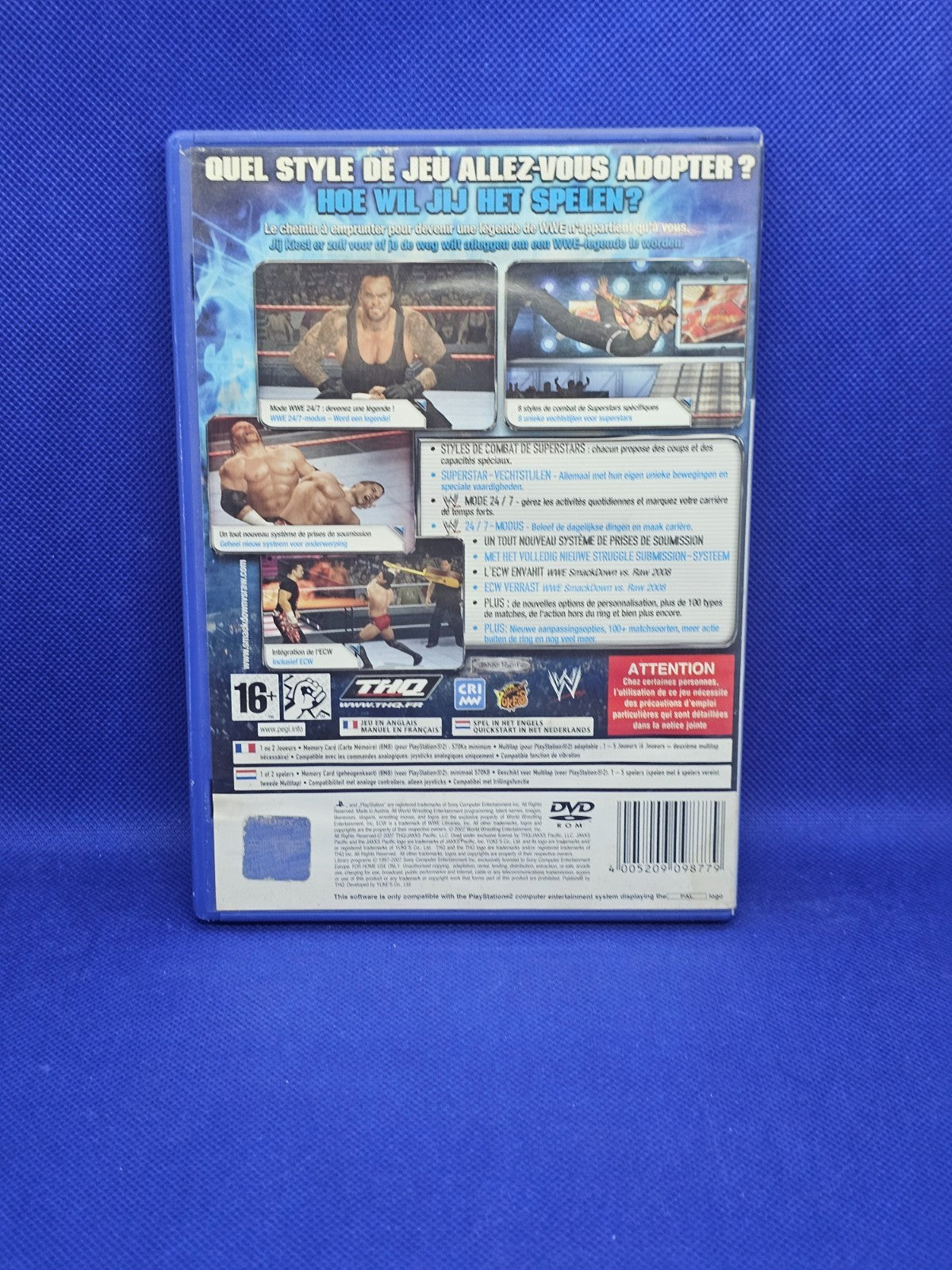 WWE SmackDown vs Raw 2008 featuring ECW PlayStation 2 PS2 PAL THQ 2007 Complet1
