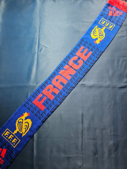 Écharpe Équipe de France FFF Adidas Vintage Supporter Football Bleu Rouge0