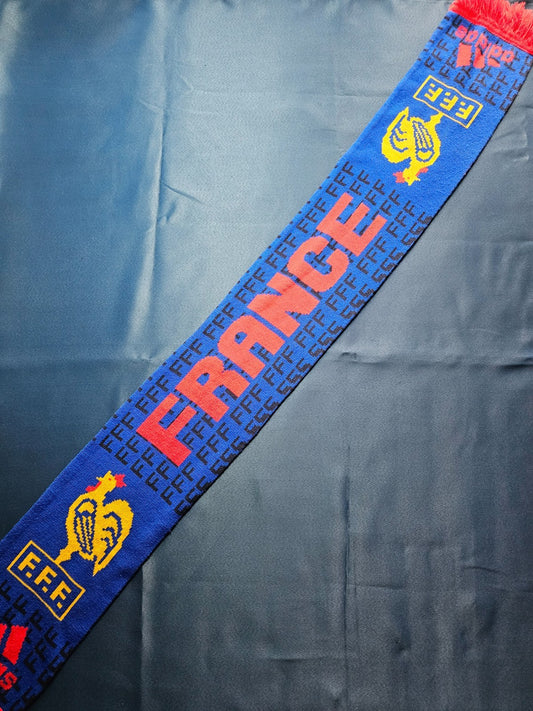 Écharpe Équipe de France FFF Adidas Vintage Supporter Football Bleu Rouge0