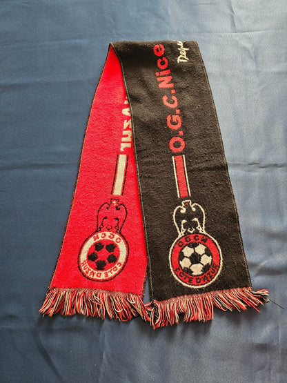 Écharpe OGC Nice Sieu Nissart Depuis 1904 Supporter Football Noir Gris0