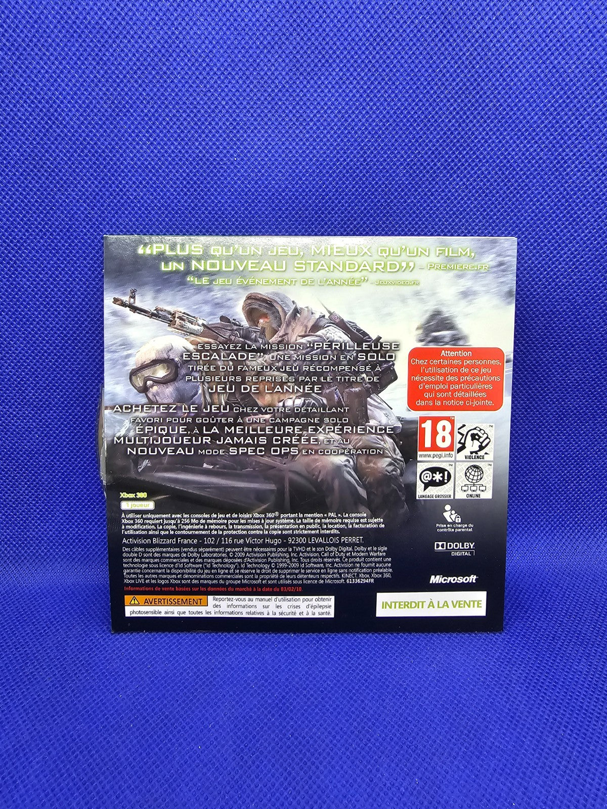 Call of Duty Modern Warfare 2 Démo Périlleuse Escalade Français, Xbox 3601