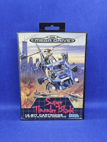 Super Thunder Blade Sega Mega Drive PAL complet boîte notice Sega 19900