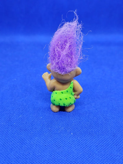 Troll Cro Magnon Soma Cheveux Violets Figurine PVC Vintage Années 1990 7 cm1