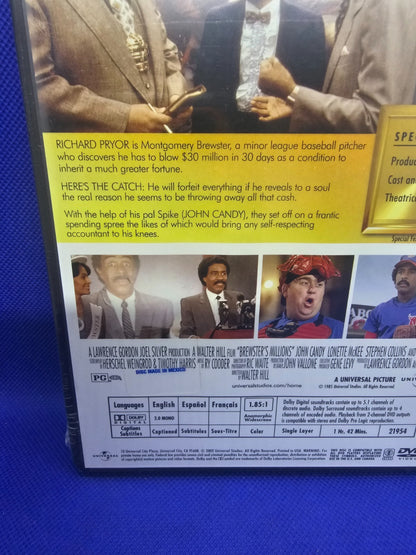 Brewster’s Millions DVD Zone 1 NTSC US Richard Pryor John Candy Universal 19853