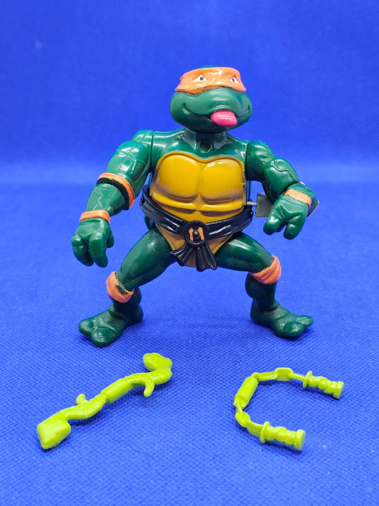 Rock’n Roll Michelangelo TMNT 1989 Playmates Toys Figurine Vintage Incomplète 130