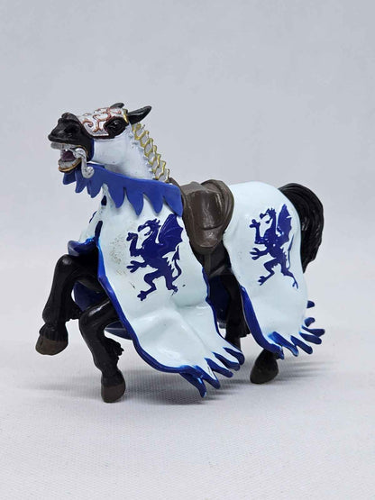 Cheval Chevalier Bleu Dragon Papo 2004 Moyen Âge