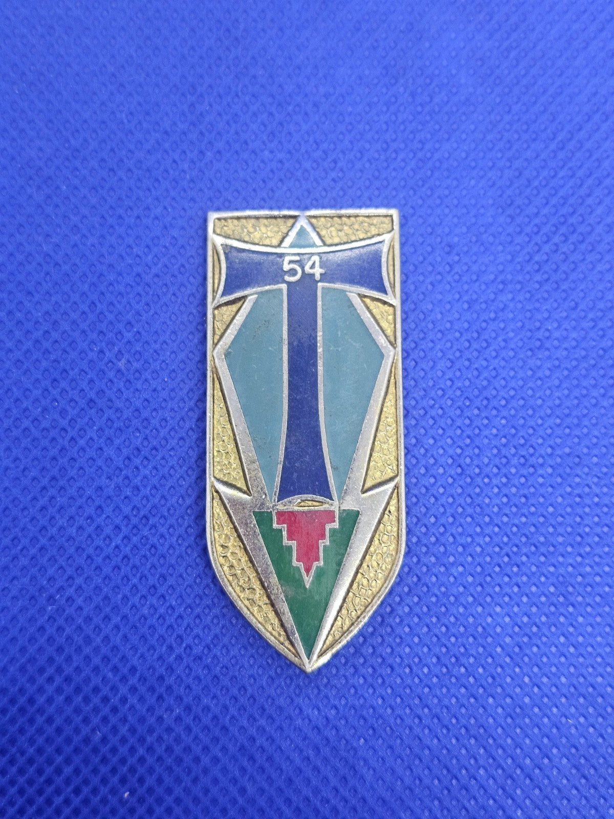 Insigne 54e Régiment de Transmissions 54 RT T bleu foncé Armée française0
