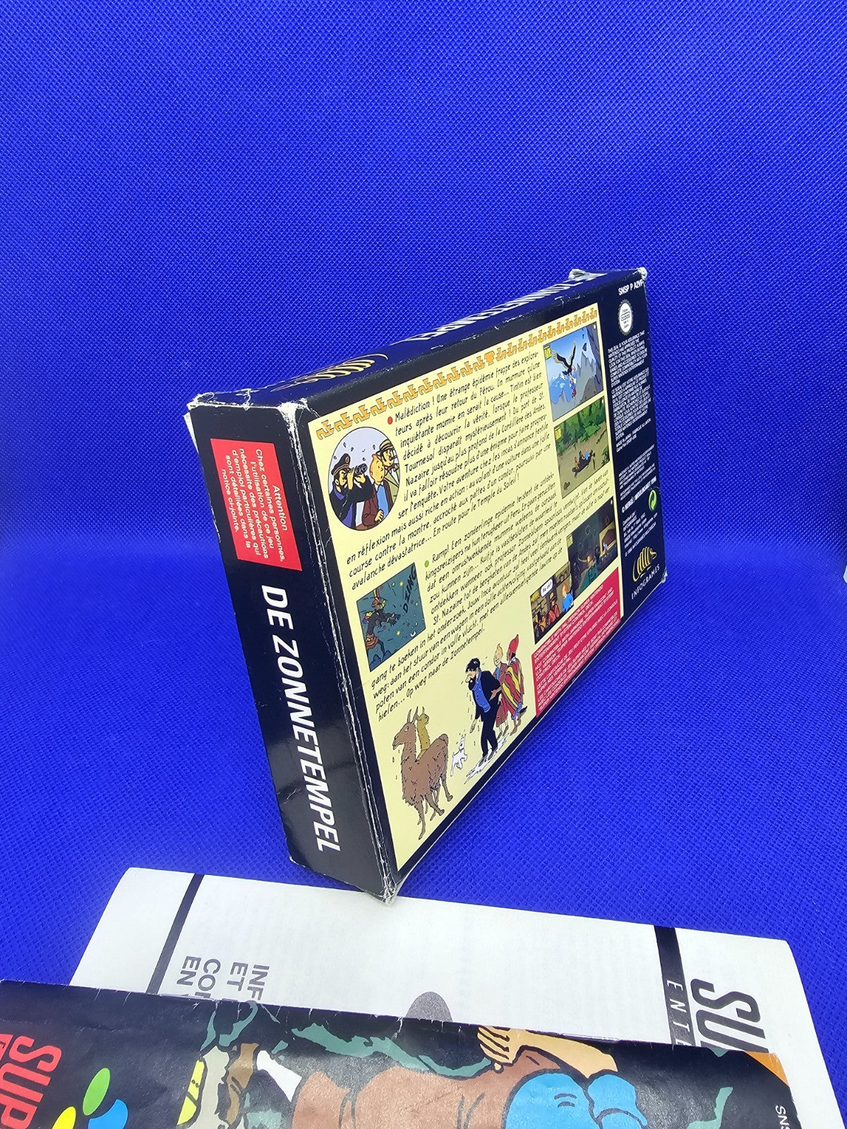 Tintin Le Temple Du Soleil Super Nintendo SNES PAL FAH Infogrames 1996 Complet S5