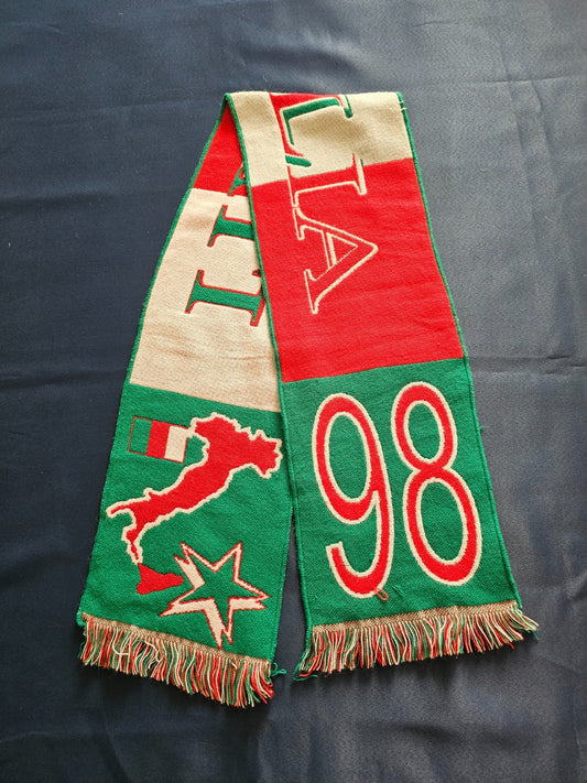 Écharpe Italie 98 Supporter Football Italia Coupe du Monde Vert Blanc Rouge0