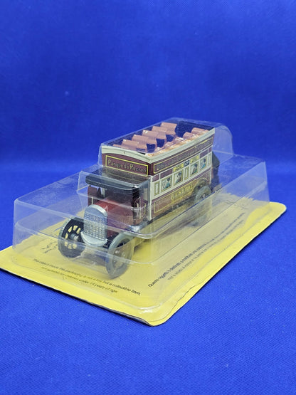 Autobus Double Decker Vintage Tin Toy Paya Reproduction Jouet Tôle Mécanique à C1