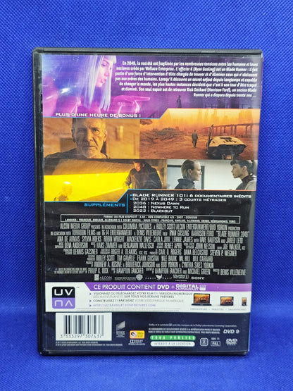 Blade Runner 2049 DVD Édition UV Digital Ryan Gosling Harrison Ford Sony 20181