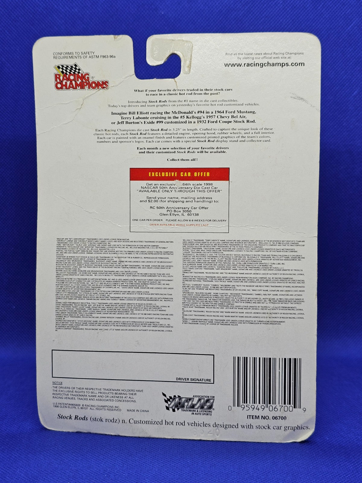 Racing Champions Stock Rods 1969 Camaro BellSouth #42 NASCAR 50th Anniversary 1