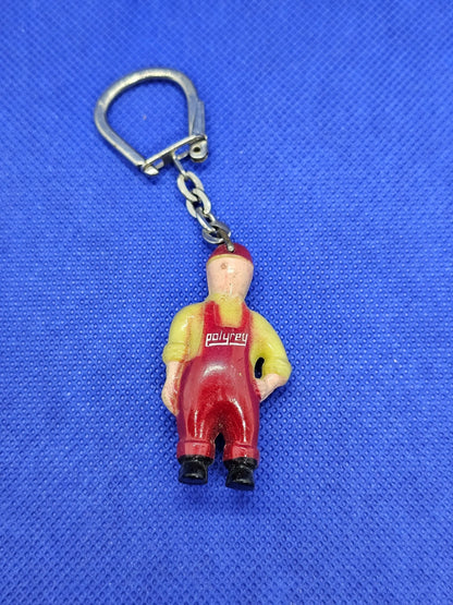 Porte‑clé Figurine Polyrey Vintage – Années 1960 – Accessoire Publicitaire0