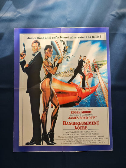 Poster James Bond 007 Octopussy Dangereusement vôtre Roger Moore MGM UA 1985 43x3