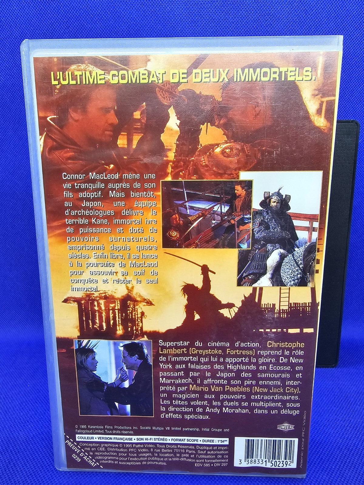 Highlander III VHS Lumière Vidéo 1995 Cassette Vidéo PAL Christophe Lambert2