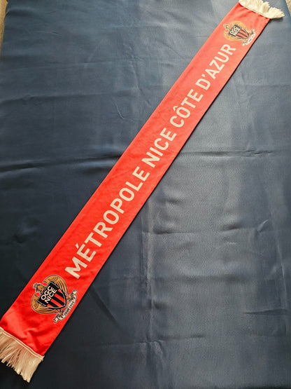 Écharpe OGC Nice Côte d’Azur Depuis 1904 Supporter Football Rouge Noir1