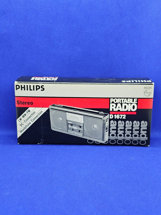 Radio Portable Philips D1672 Stereo LW MW FM Années 80 Avec Boîte2