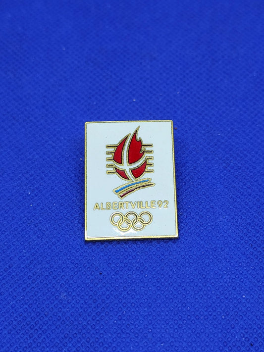 Pin's Albertville 92 Jeux Olympiques Hiver 1992 Flamme Logo Officiel0