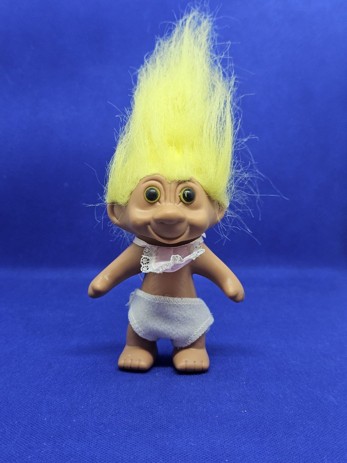 Troll T.N.T. 1991 Cheveux Jaune Fluo Figurine Vintage 12 cm0