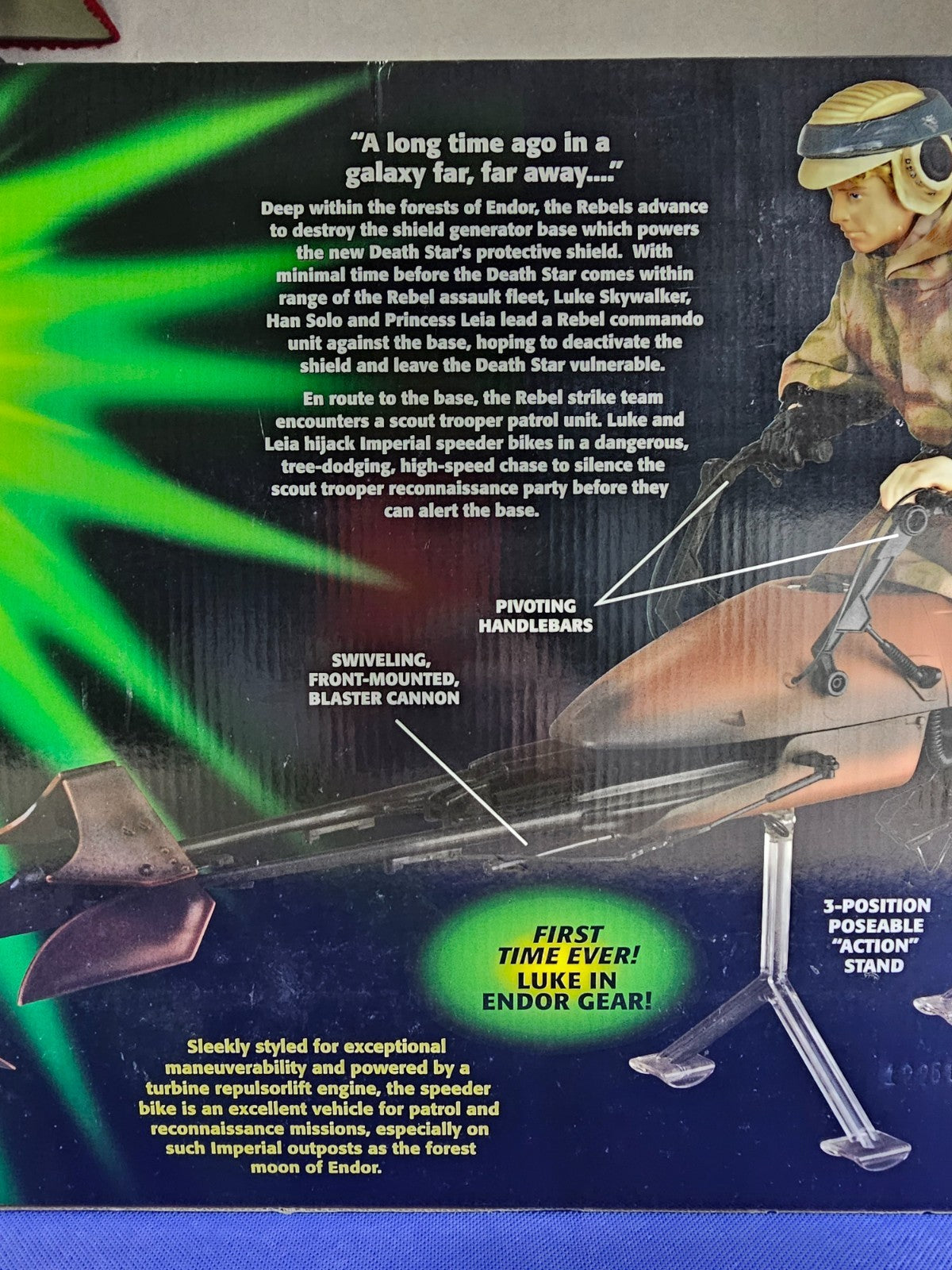 Star Wars Speeder Bike avec Luke Skywalker, Power of the Jedi, Hasbro Tomy, 200113