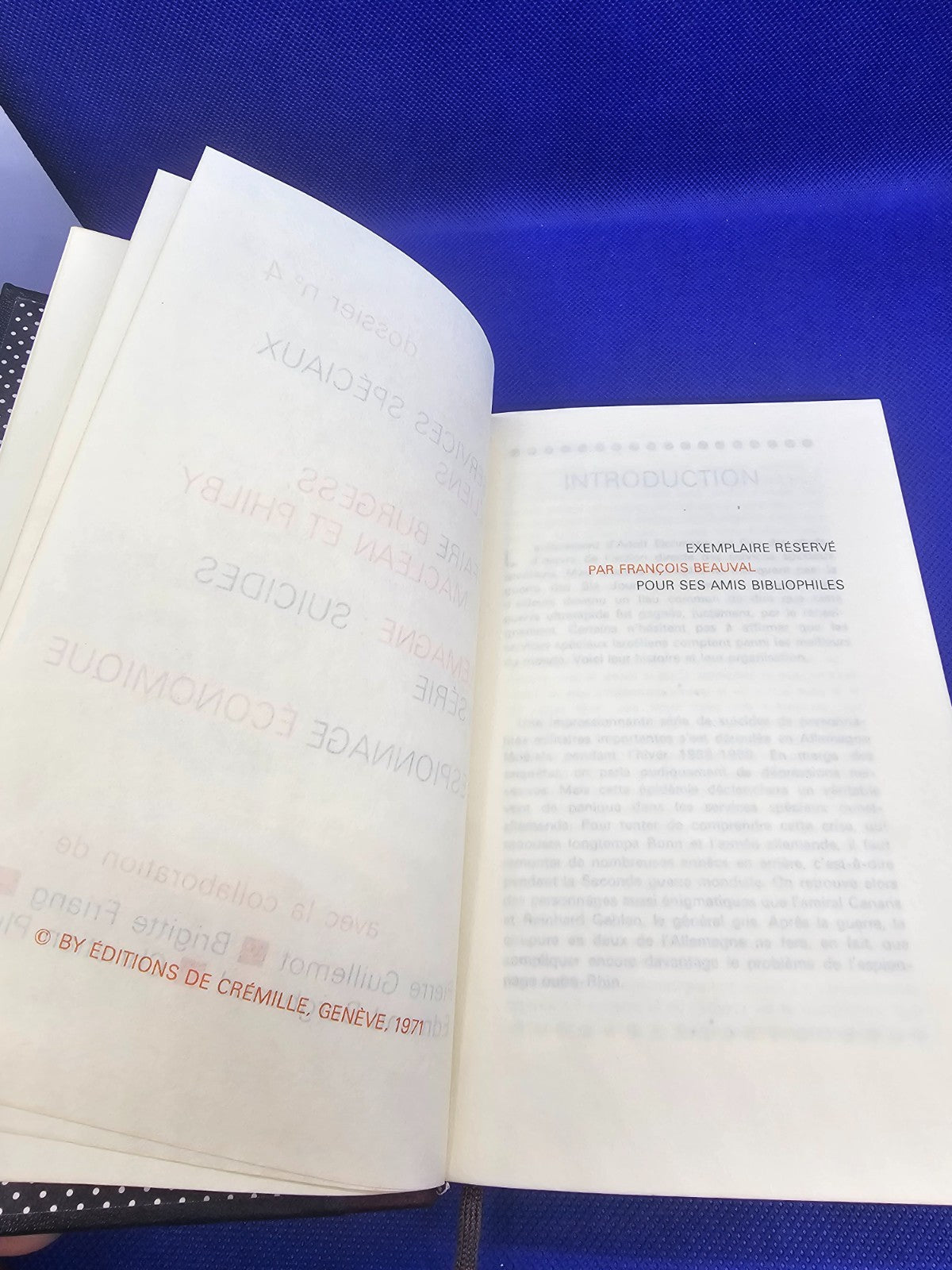Les Grandes Énigmes de l’Espionnage Dossier 4 Bernard Michal Crémille 19715