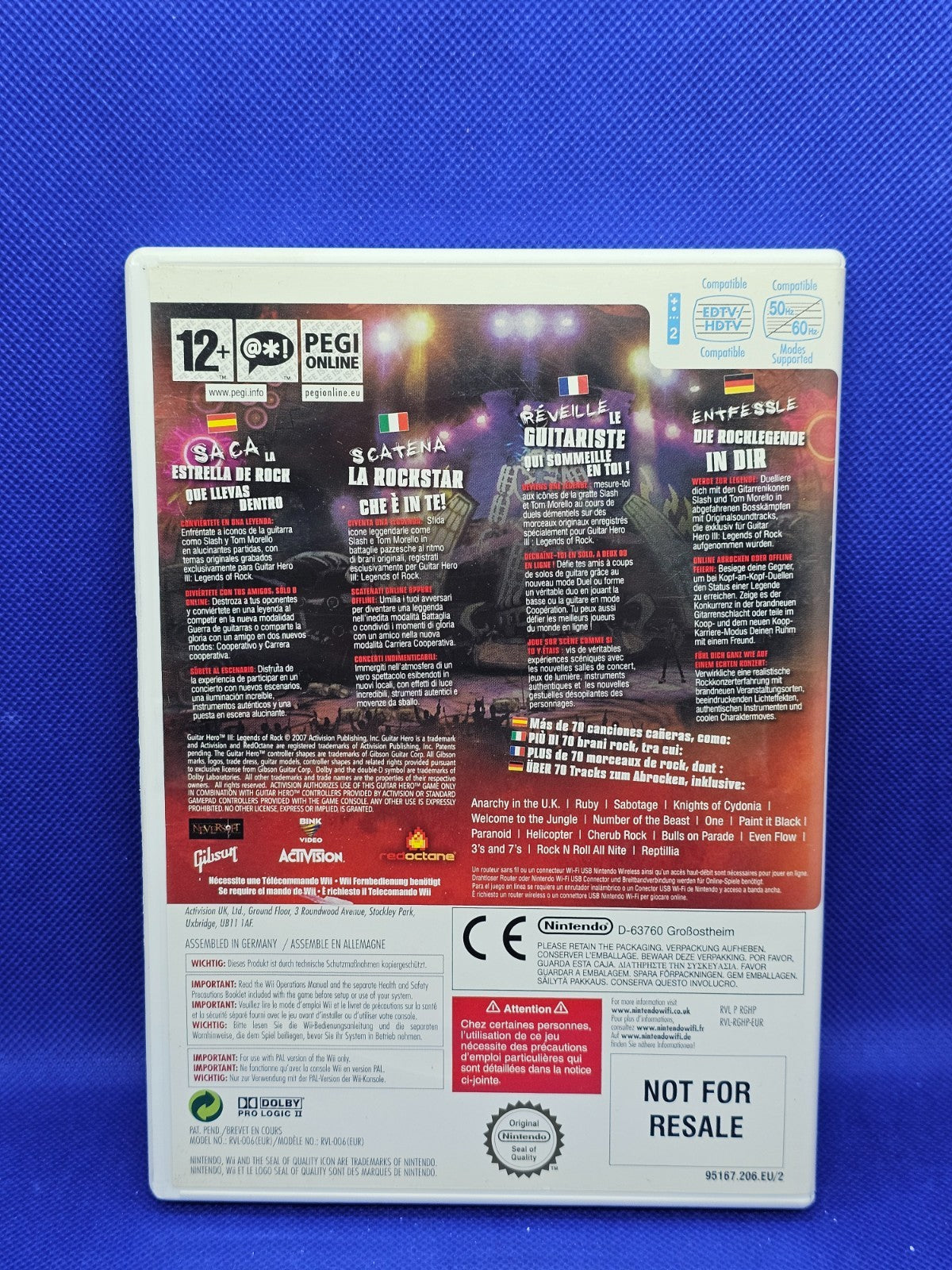 Guitar Hero III Legends of Rock, Nintendo Wii, Activision, 2007, PAL EUR1