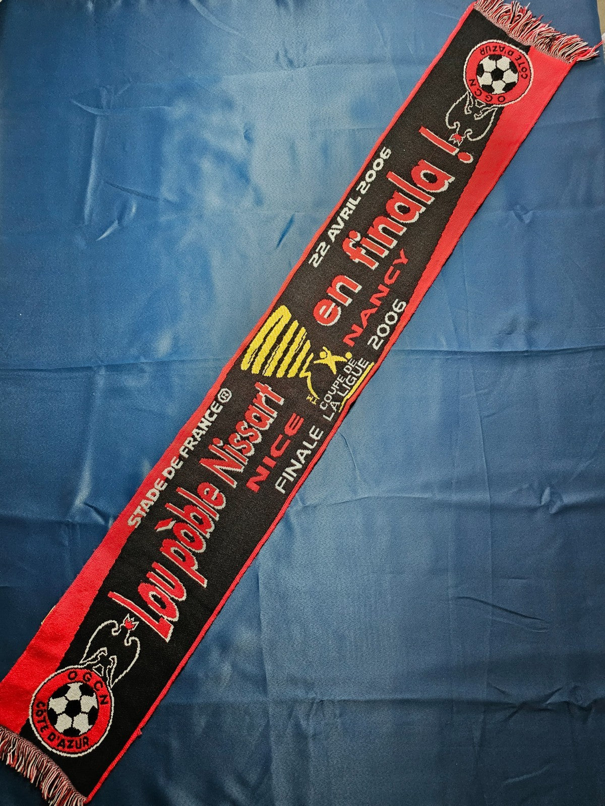 Écharpe OGC Nice Finale Coupe de la Ligue 2006 Stade de France Supporter Footbal0