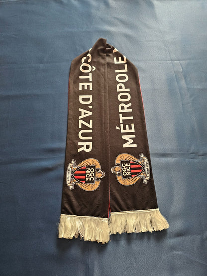 Écharpe OGC Nice Côte d’Azur Depuis 1904 Supporter Football Rouge Noir0