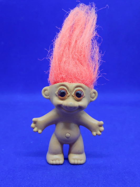 Figurine Troll Doll vintage cheveux orange rose China années 80 90 11 cm0