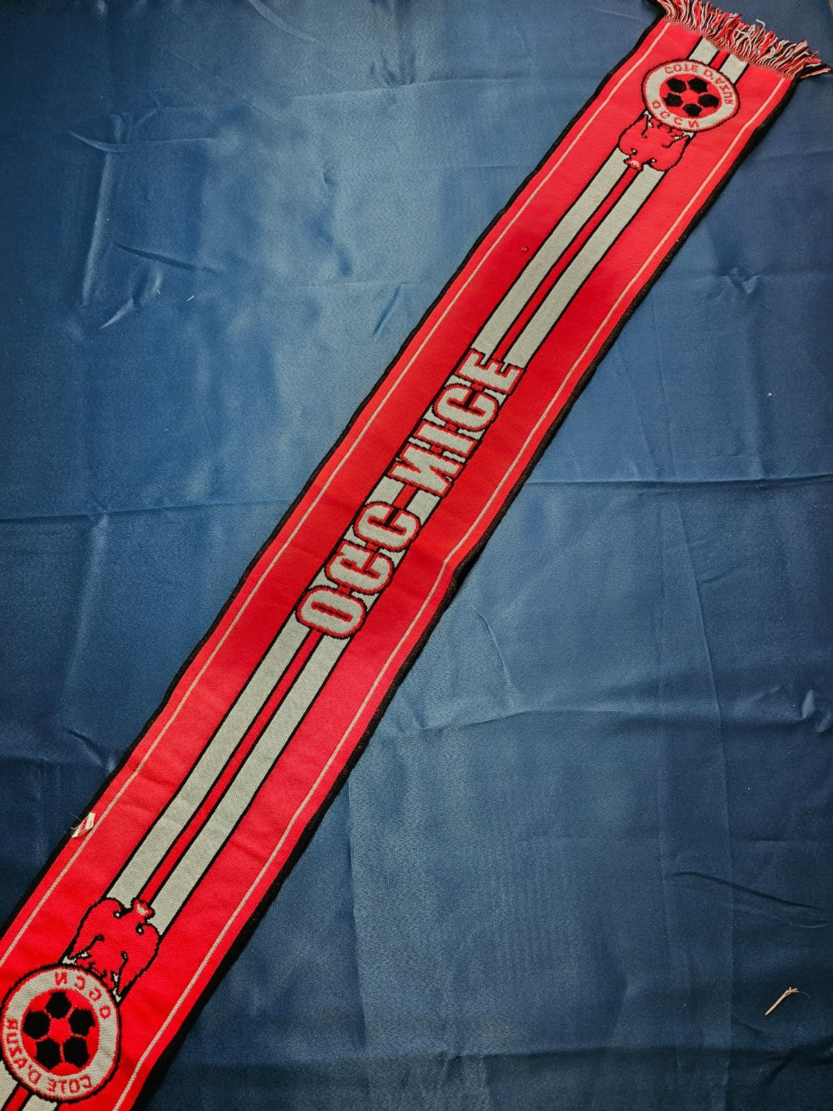 Écharpe OGC Nice Côte d’Azur Supporter Football Vintage Ancien Logo1