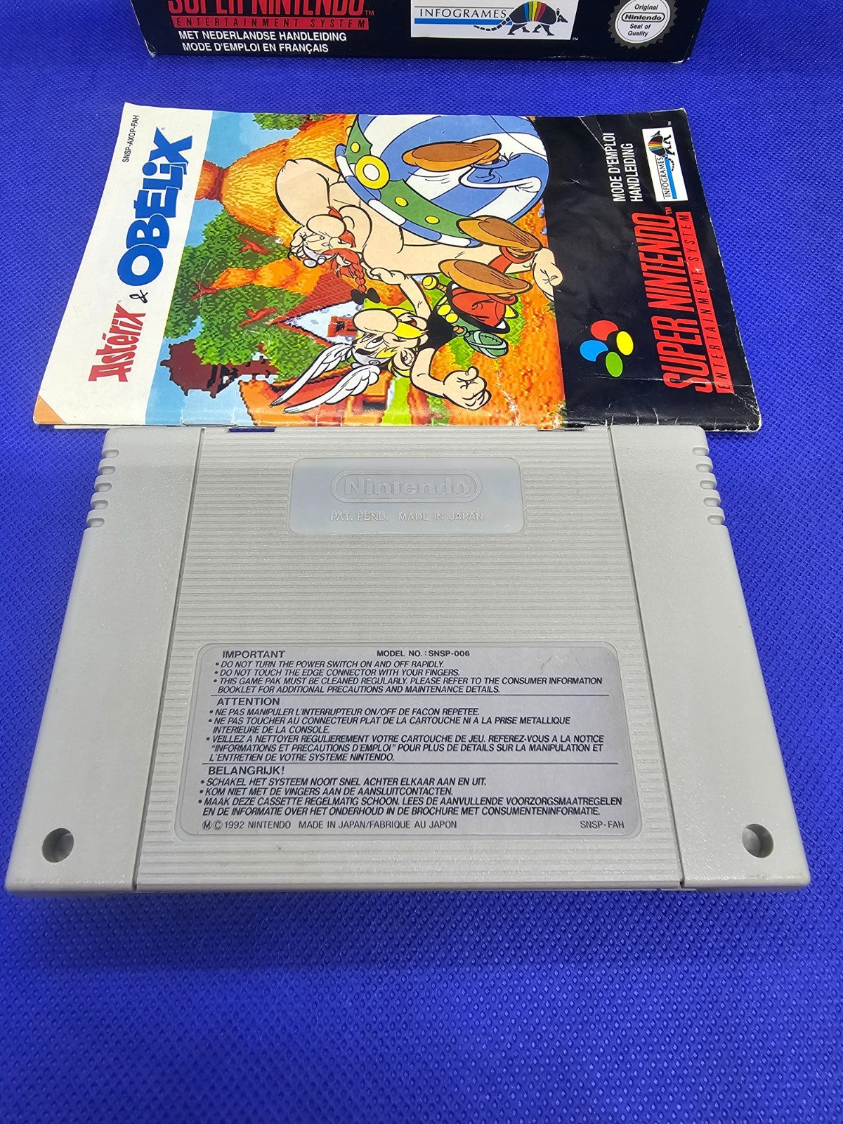 Astérix & Obélix Super Nintendo SNES PAL FAH Infogrames 1995 Boîte Notice1