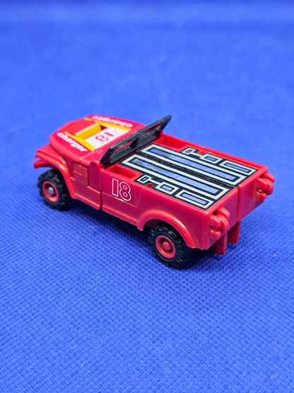 Motorized Robot Jeep Rouge Mc Toy Années 1980 Made in Macau Transformable1