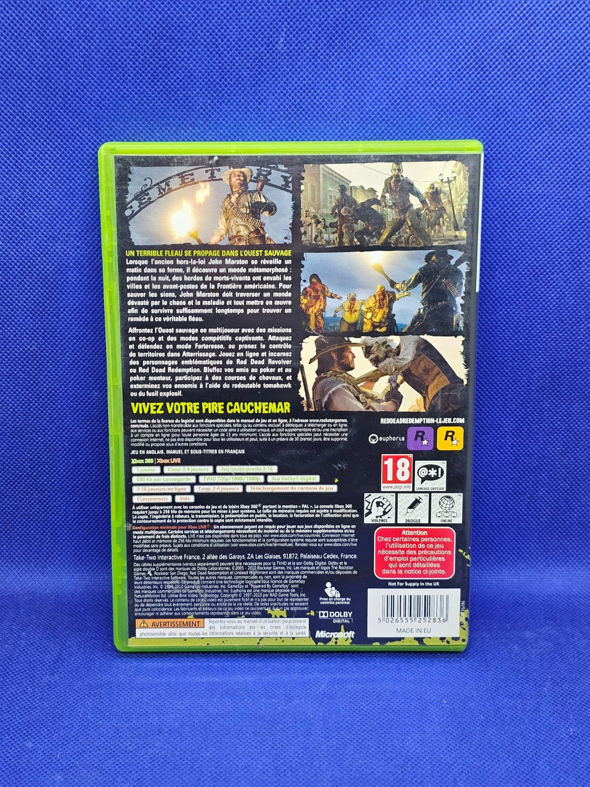Red Dead Redemption Undead Nightmare Xbox 360 PAL Rockstar 2010 Sans notice1