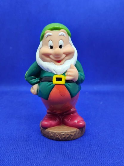 Figurine Joyeux Happy, Blanche-Neige et les Sept Nains, Disney, Pouet PVC, 14 cm0