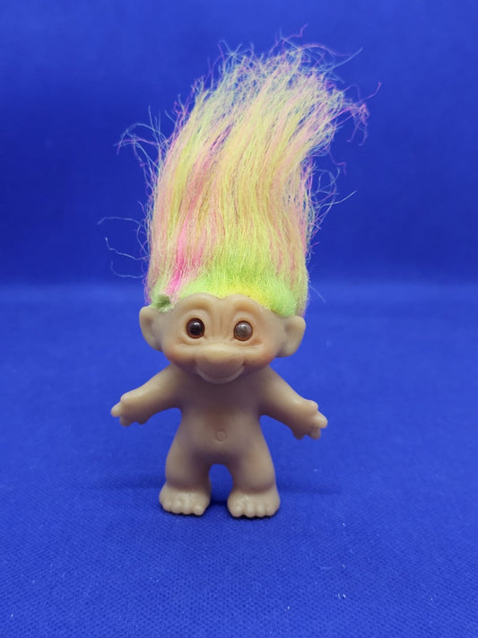 Troll DAM Vintage Cheveux Multicolores Figurine 8 cm Années 900