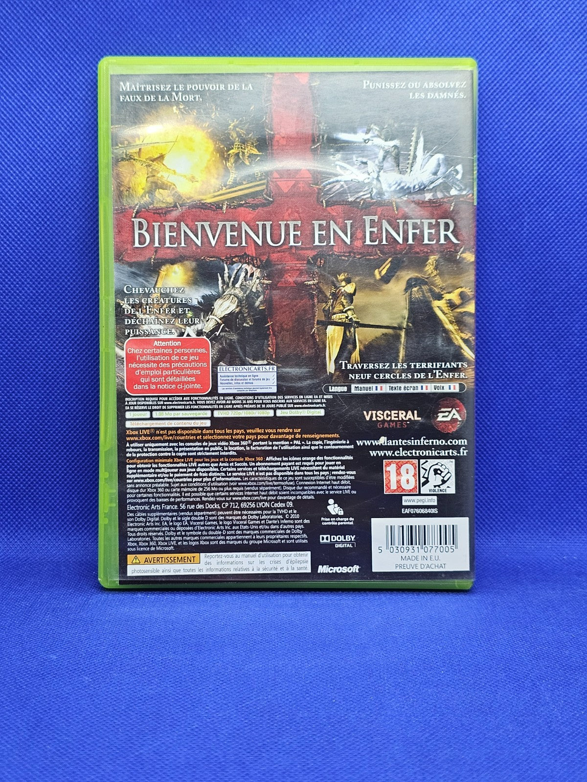 Dantes Inferno Xbox 360 PAL Français Visceral Games EA 2010 complet1