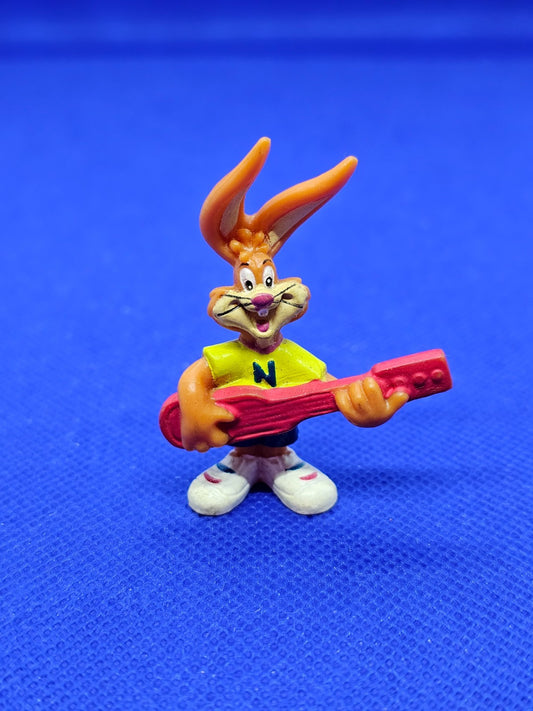 Figurine Quicky Lapin Nesquik, Mascotte Nestlé avec Guitare, Jouet Publicitaire0