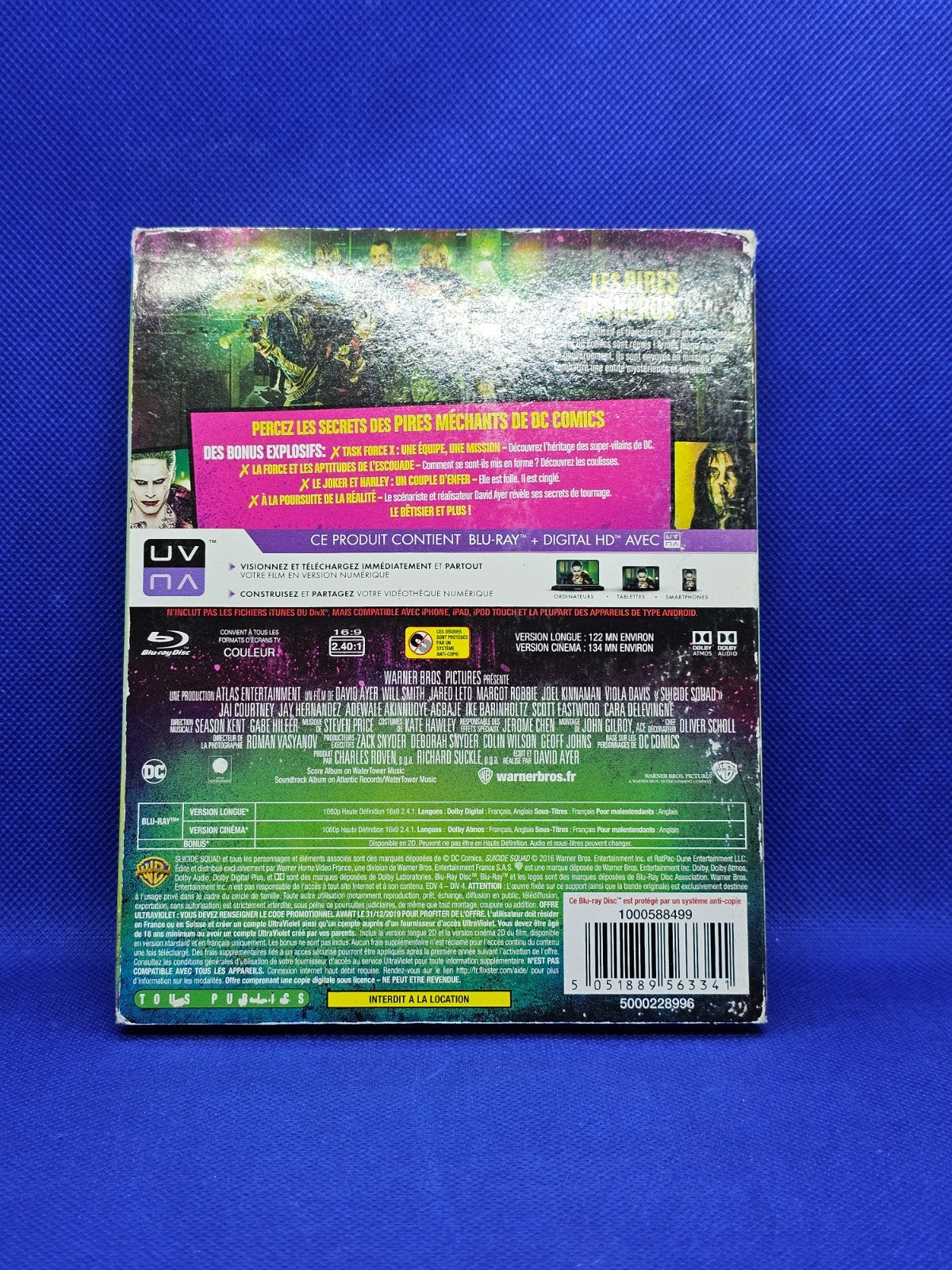 Suicide Squad Extended Cut Blu ray DC Warner Bros 2016 avec fourreau1