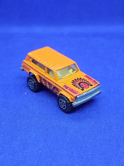 Jeep Cherokee 4x4 Big Chief Majorette N°236 France 164 Orange 7 cm1
