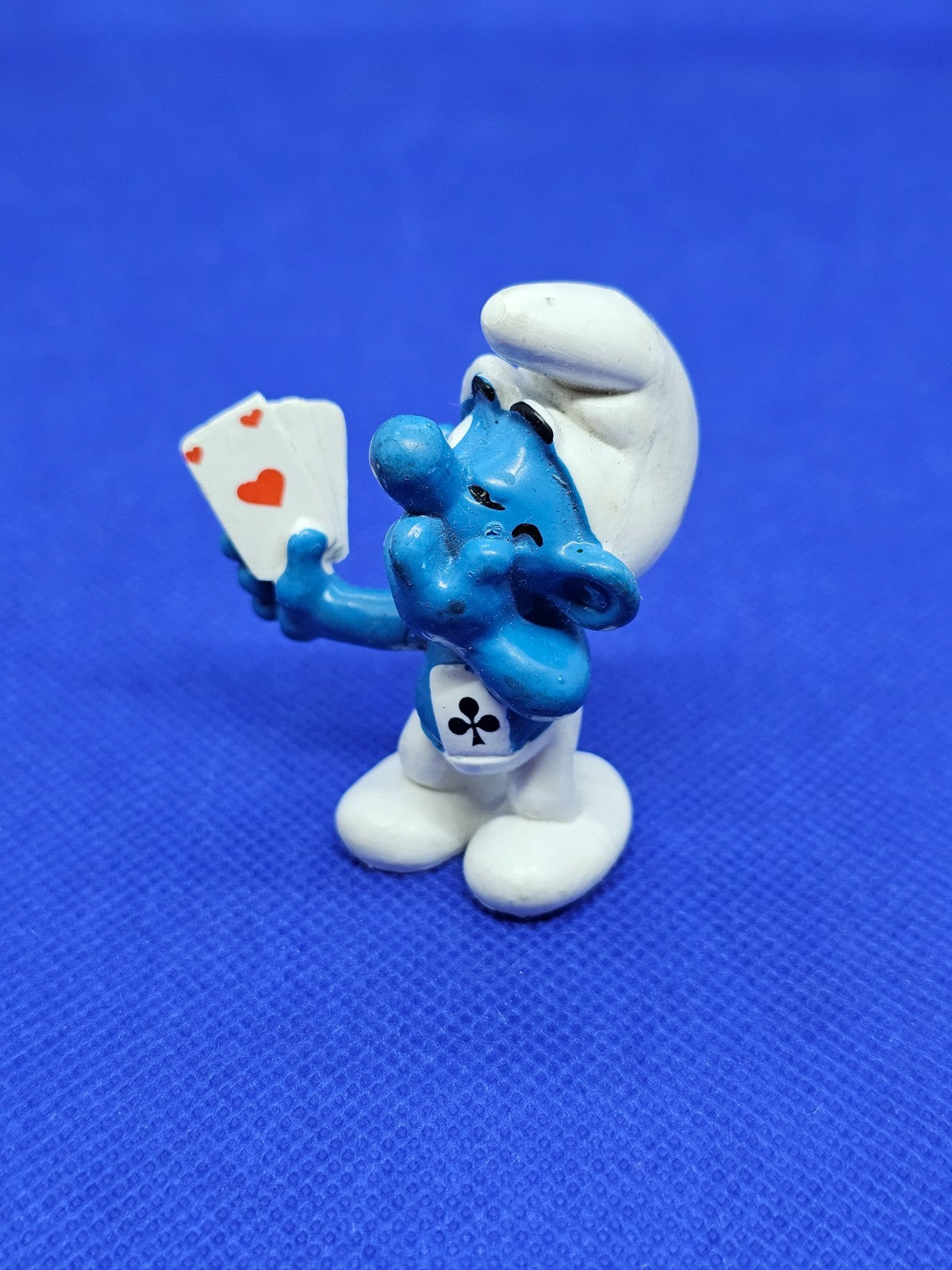 Schtroumpf joueur de cartes 20056 Peyo Schleich 1978 West Germany 5.5 cm1