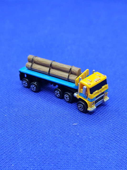 Micro Machines Log Flatbed Semi Truck Lumberjacks Galoob 1989 Camion Grumier0
