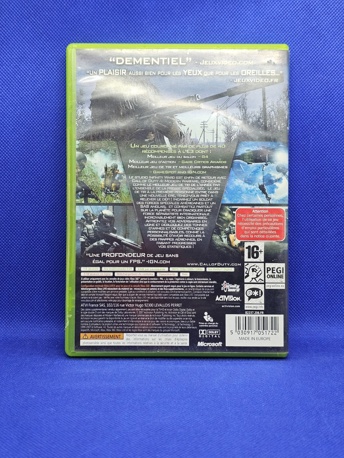 Call of Duty 4 Modern Warfare Xbox 360 PAL Français Activision 2007 complet1