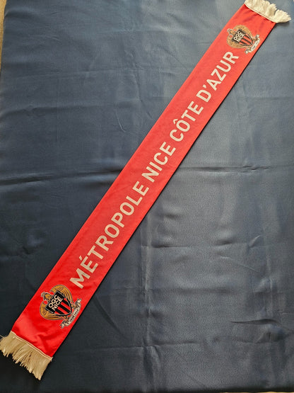 Écharpe OGC Nice Côte d’Azur Depuis 1904 Supporter Football Rouge Noir2