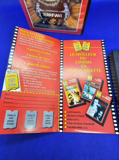 Critters VHS Ticket Cinéma, Film Horreur, Gaumont Columbia, 1986, VF PAL SECAM6