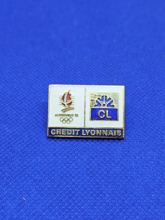 Pin's Crédit Lyonnais Jeux Olympiques Albertville 92 JO 1990 Vintage0
