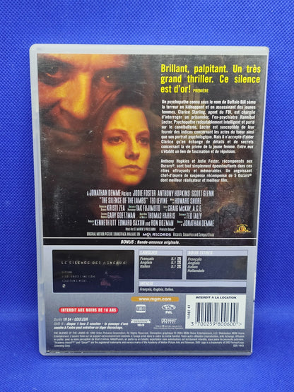 Le Silence des Agneaux DVD MGM Jonathan Demme Anthony Hopkins Jodie Foster 19911